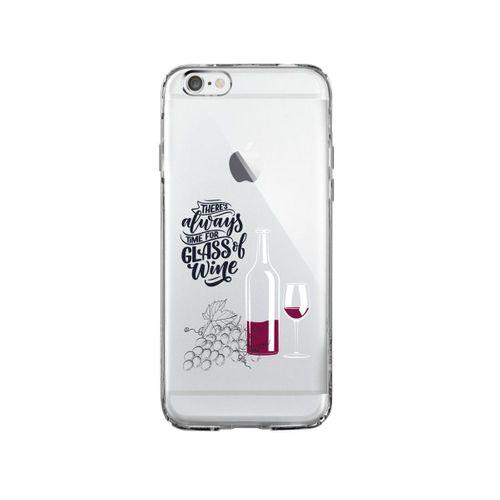 iPhone 6 Wine Tasarımlı Premium Şeffaf Silikon Kılıf