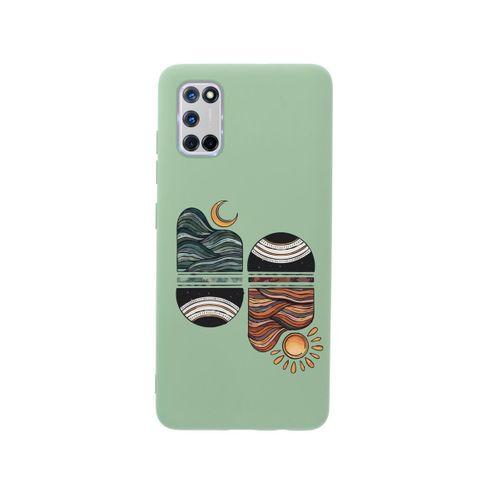Oppo A72 Sunset Wave Premium Silikonlu Yeşil Telefon Kılıfı