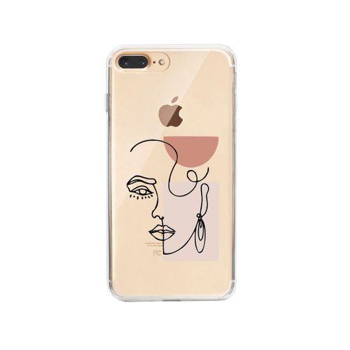iPhone 7 Plus Women Art Desenli Premium Şeffaf Silikon Kılıf