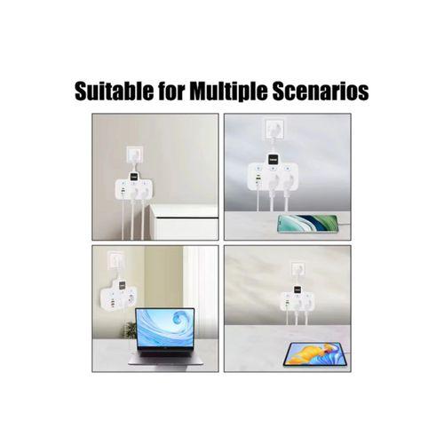 Vtn-503 Akım Korumalı Duvar Tipi Priz 2x Usb 2x Priz Typce 20w