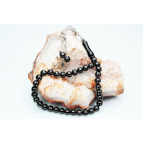 Karpuz Dilimi Sekizli Alpaka İşlemeli Oltu Sıkması Tespih