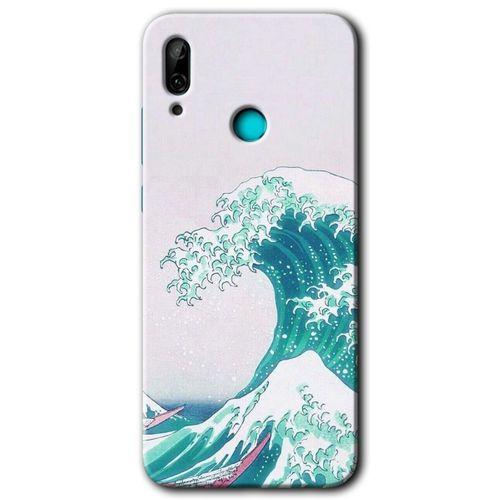 Huawei P smart 2019 Kılıf HD Desen Baskılı Arka Kapak + Temperli Cam - Dalga