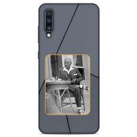 Samsung Galaxy A70s Kılıf Atatürk (31) TPU Kılıf Koyu Gri
