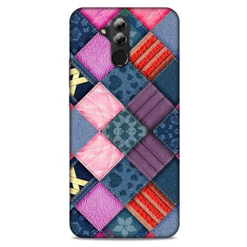 Huawei Mate 20 Lite Kılıf Patchwork (39) Liquid Crystal Kılıf Şeker Pembe Bordo