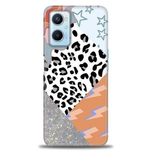 Oppo A96 4G Kılıf HD Baskılı Kılıf - Leopar ve Şimşekler + Tam Ekran Koruyucu