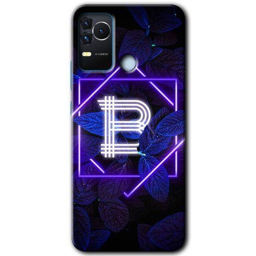 Omix X400 Kılıf HD Desen Baskılı Arka Kapak - Dark Neon Yaprak B Harfi