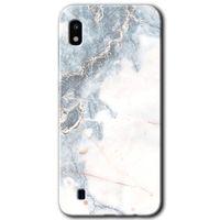 Samsung Galaxy A10 Kılıf Baskılı Kapak - White Marble +Tam Ekran Koruyucu