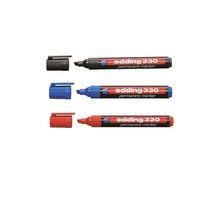EDDİNG PERMANENT MARKÖR KESİK UÇ ( MAVİ-KIRMIZI-SİYAH) ED-330 ( 3 Adet )