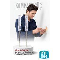 2'li Set Elektrik Kontrol Kalemi Tornavida Yıldız Düz Uçlu