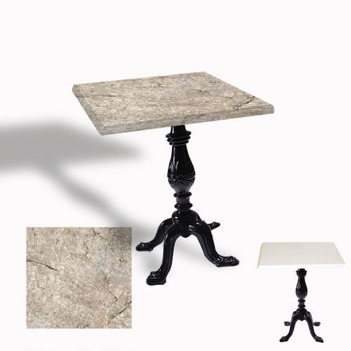 Dockers Çipa 1001 Döküm Ayak Kare Masa 70x70 cm - (Werzalit, Wermodin ve Allzalit Tabla) - Scala Marble