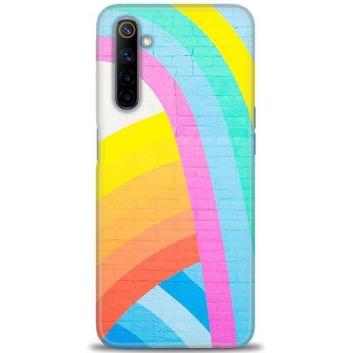 Realme 6 Kılıf HD Baskılı Kılıf - Renkli Duvar + Tam Ekran Koruyucu