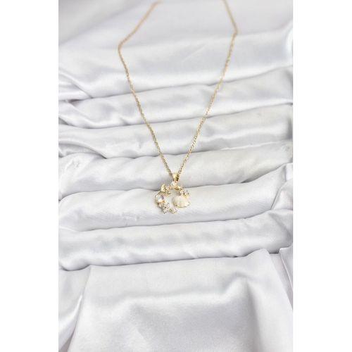 316L Çelik Zincir Gold Renk Deniz Tema Model Zirkon Taşlı Kadın Kolye