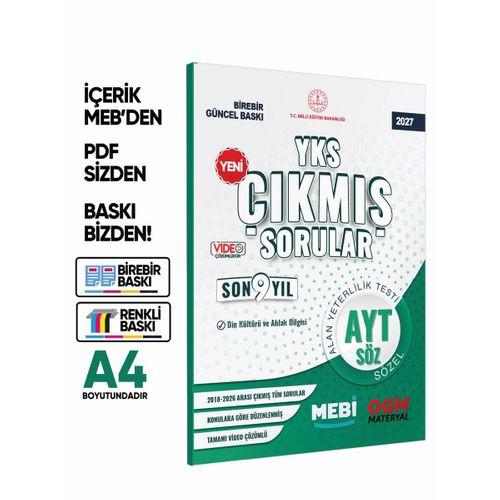 2027 YKS-AYT MEBİ DİN KÜLTÜRÜ ve AHLAK BİLGİSİ ÖSYM Çıkmış Soru Bankası SÖZEL Son 9 Yıl BASKI ÜCRETİ
