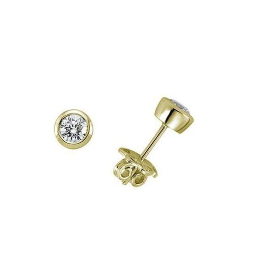Küpe Top Tek Taş 1,44 Gram 14 Ayar Altın