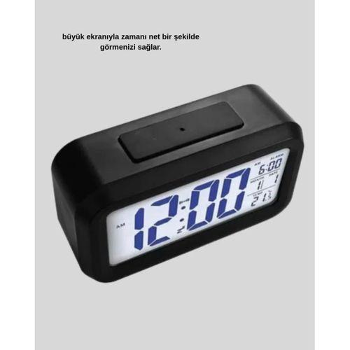 Dijital Masa Saati Sensörlü Aydınlatmalı Alarm Ve Sıcaklık Ölçerli