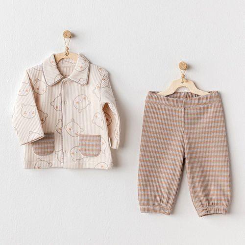 Andywawa Andywawa AC25188 Bear Time 2'Li Bebe Takım Light Beige