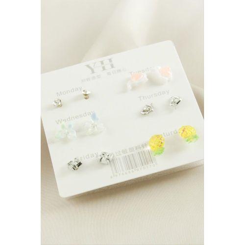 12 Adet Karışık Metal Taşlı Küpe