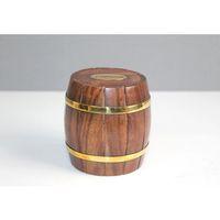 Pirinç Detaylı Fıçı Kumbara Model 1