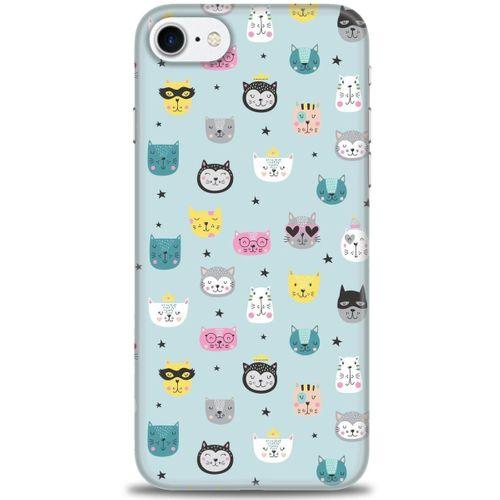 iPhone 7 Kılıf HD Baskılı Kılıf - Cats + Tam Ekran Koruyucu