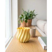 Sarı Kıvrımlı 3d Vazo Es Modern Ev Ve Ofis Dekoru