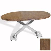 Dockers İks Masa Kromnikel Oval (94x146 - Werzalit, Allzalit yada Wermodin Tabla) - Rustic Dark