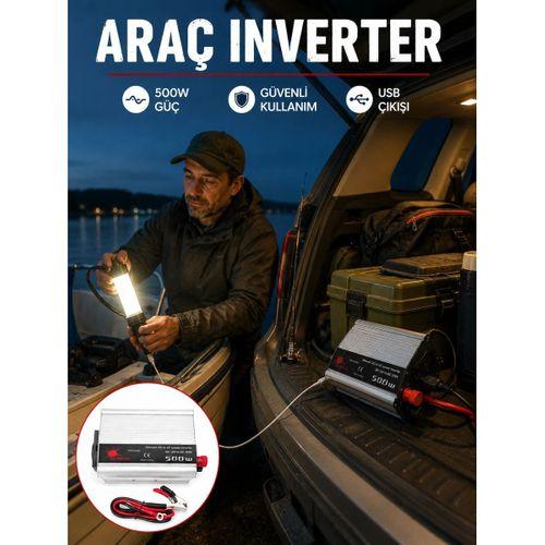 500w Araç İnverter Aküden Priz Dönüştürücü
