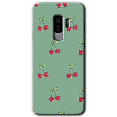 Galaxy S9 Plus Kılıf HD Desen Baskılı Arka Kapak - Kiraz Berry + Kırılmaz Cam