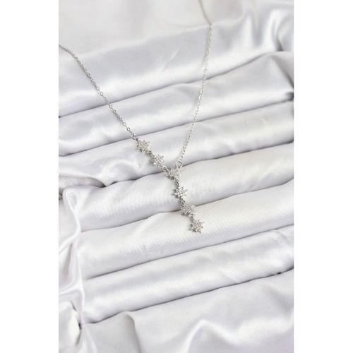 316L Çelik Zincir Gümüş Renk Kutup Yıldızı Model Kadın Kolye