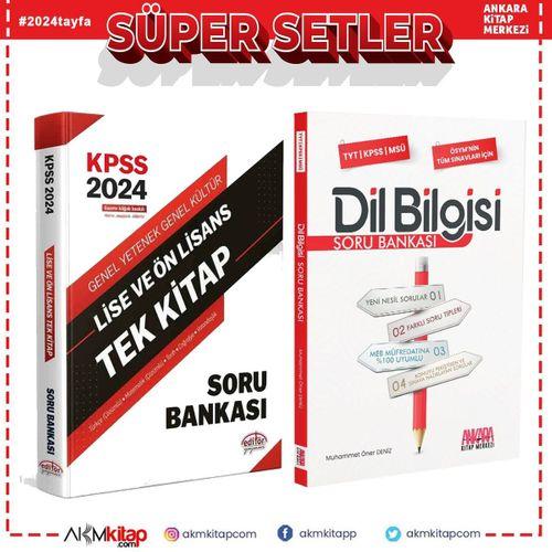 Editör 2024 Lise Önlisans Tek Kitap ve AKM Dil Bilgisi Soru Bankası Seti 2 Kitap