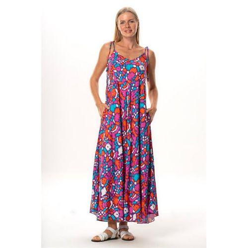 Askılı Viskon Suzan Uzun Yazlık Elbise Soyut Mor Syt mor