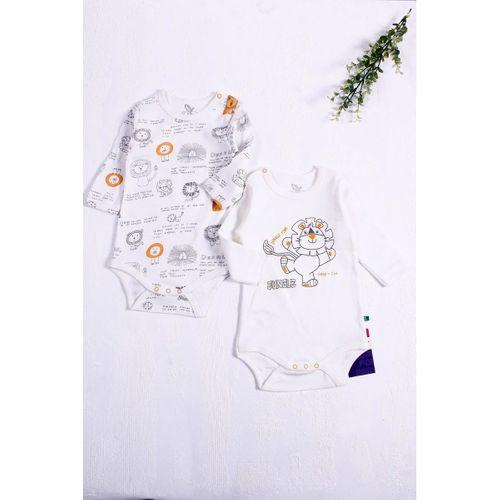 Aslan Desenli Uzun Kol 2'li Erkek Bebek Body