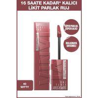 Maybelline New York Super Stay Vinyl Ink Uzun Süre Kalıcı Likit Parlak Ruj 40 Witty