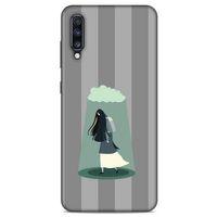 Samsung Galaxy A70s Kılıf Depresyon (20) Koruyucu Kılıf Bej Siyah