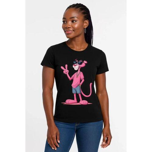 Bisiklet Yaka Kısa Kollu Baskılı T-shirt - Siyah