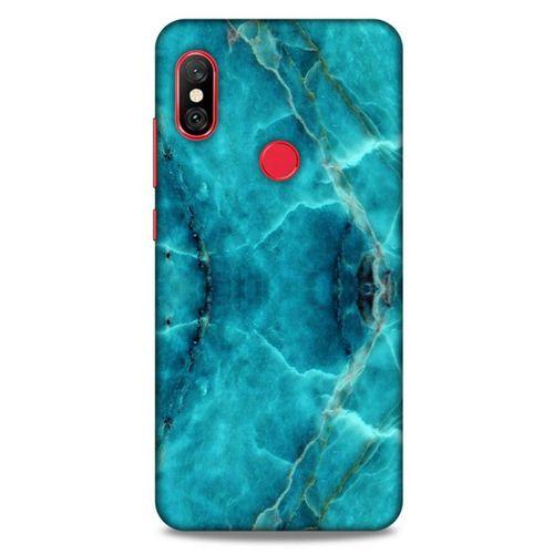 Mermer Desenli (13) Tema Silikon Kap Turkuaz Xiaomi Redmi Note 6 Pro Kılıf