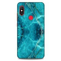Mermer Desenli (13) Tema Silikon Kap Turkuaz Xiaomi Redmi Note 6 Pro Kılıf