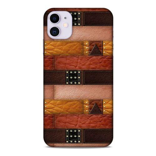 Apple Iphone 11 Kılıf Patchwork (33) Hybrid Kılıf Kahve Toz Pembe