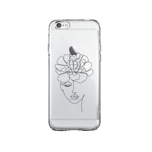 iPhone 6 Plus Flower Women Art Lens Korumalı Şeffaf Telefon Kılıfı