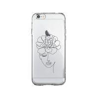 iPhone 6 Plus Flower Women Art Lens Korumalı Şeffaf Telefon Kılıfı
