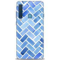 Samsung Galaxy A9 2018 Kılıf HD Baskılı Kılıf - Mavi + Tam Ekran Koruyucu