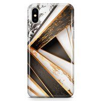 Apple iPhone X Kılıf Rose Mermer Arka Kapak Koruma Desenli Full Koruyucu