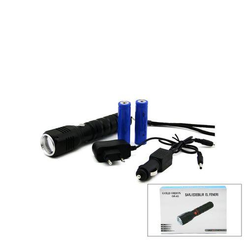 Zoomlu COB LED Şarjlı Metal El Feneri 3000 Lümen 17 cm