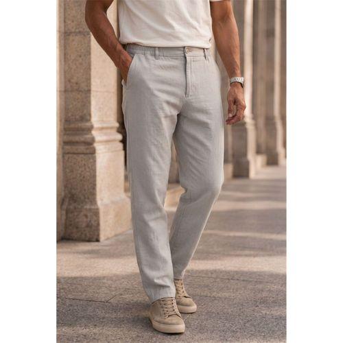 Sorrentino Relax Fit %100 Pamuk Flamlı Kumaş Erkek Jogger Pantolon - Mineral Gri