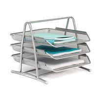 Grı Gümüş Renkli Evrak Rafı 3 Lü Raf 35X29X28Cm