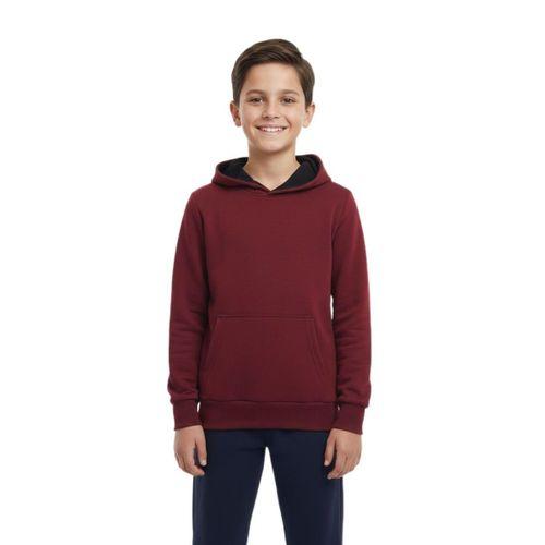 Çocuk Bordo Kapüşonlu Cepli 3 İplik Kız Erkek Sweatshirt BGL-ST05004