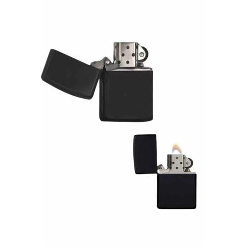 Çakmak Parlak Siyah  Benzinli Çakmak Cep Boy Doldurulabilir