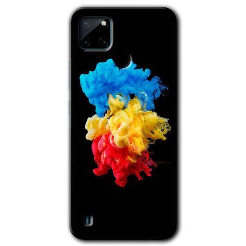 BeRa Aksesuar Realme C21 Kılıf Baskılı Kapak - Black 1 +Tam Kaplayan Mat Seramik