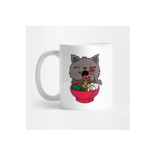 Cute & Funny Anime Kitty Ramen Kawaii Cat Kupa