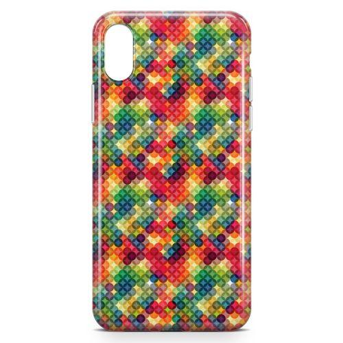 Apple iPhone X Kılıf Futurustik Geometri Arka Kapak Koruma Desenli Full Koruyucu