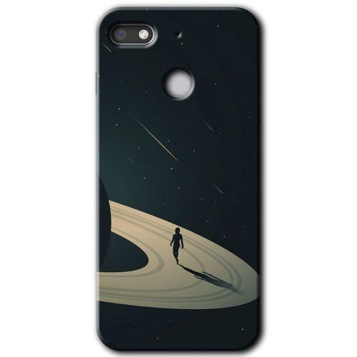 MRCİLETİSİM General Mobile GM 8 Go Kılıf HD Desen Baskılı Arka Kapak + Temperli Cam - Space Planet